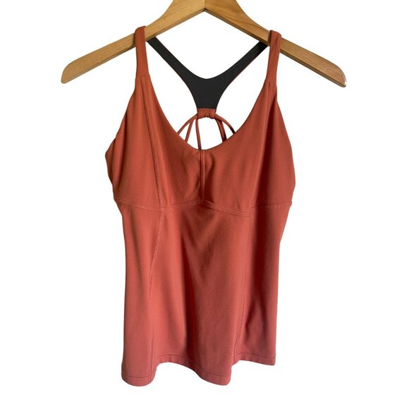 Prana Momento Yoga Size Small Orange Racerback Tank Top Gym Athletic Athleisure - Picture 1 of 7
